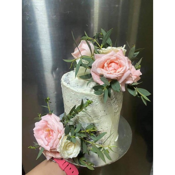 Pinky White Roses Cake Toppers 